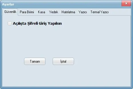 Veresiye Defteri — Ayarlar ekranı