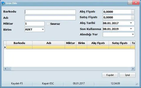 Veresiye Defteri — Ürün Ekle ekranı