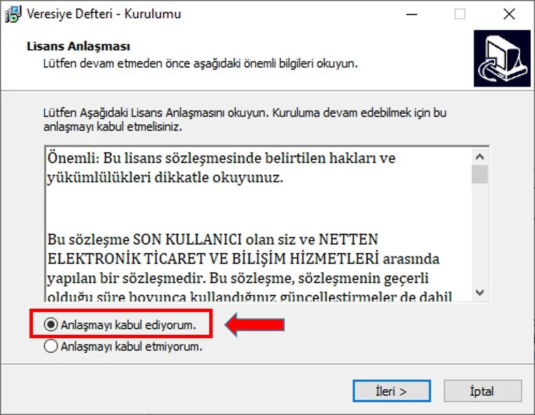 Kurulum adımı 3